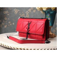 Saint Laurent Jamie Medium Carre Rive in Clafskin Red