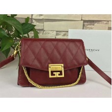 Givenchy GV3 Stepptasche aus Kalbsleder, Burgunderrot
