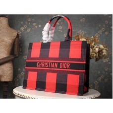 Dior Tragetasche in Schwarz und Rot mit Karomuster