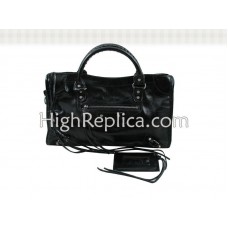 Balenciaga Le Dix Motorradtasche, mittelgroß, Schwarz