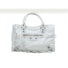 Balenciaga Le Dix Motorradtasche, mittelgroß, weiß