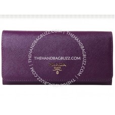 Prada Saffiano Ledergeldbörse Lila