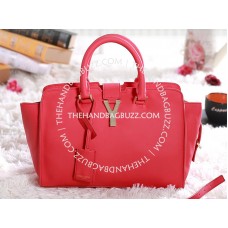 Yves Saint Laurent Cabas Chyc Original Leder-Tote Rot