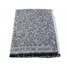 Louis Vuitton Schal mit Leopardenmuster, Hellgrau