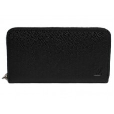 Louis Vuitton Taiga Leder Zippy Geldbörse Schwarz