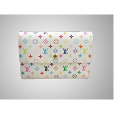 Louis Vuitton Monogram Multicolore Weiße Alexandra Geldbörse