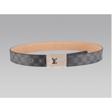 Louis Vuitton Damier Graphit-Gürtel mit silberner Logo-Schnalle