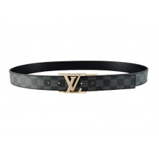 Louis Vuitton Initiales Damier Graphitgürtel