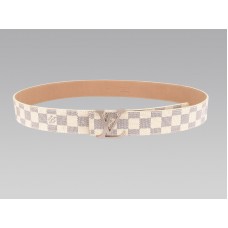 Louis Vuitton Initial Damier Azure Gürtel mit silberner Schnalle
