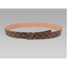 Louis Vuitton Initial Damier Gürtel mit schwarzer und silberner Schnalle