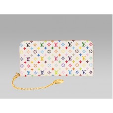 Louis Vuitton Monogram Mehrfarbige weiße Insolite-Geldbörse Anis