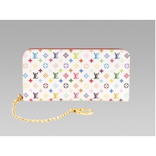 Louis Vuitton Monogram Mehrfarbige weiße Insolite-Geldbörse Granate