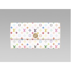 Louis Vuitton Monogram Multicolore Weiße Sarah Geldbörse Anis