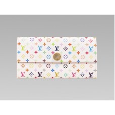 Louis Vuitton Monogram Multicolore Weiße Sarah Geldbörse Zitrone