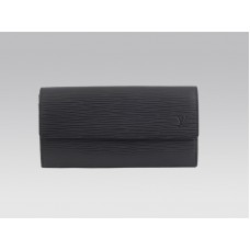 Louis Vuitton Epi Leder Sarah Geldbörse Schwarz