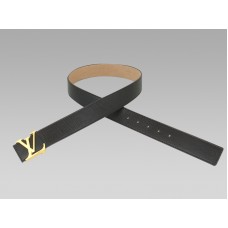 Louis Vuitton Initialen-Gürtel aus braunem Leder mit goldener Schnalle
