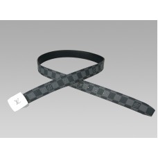 Louis Vuitton Cut Damier Graphite Gürtel Silberschnalle