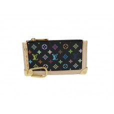 Louis Vuitton Schlüsseletui, mehrfarbig, schwarz