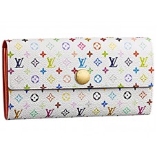 Louis Vuitton Sarah Geldbörse, mehrfarbig, weiß, orange