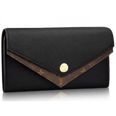 Louis Vuitton Double V Geldbörse Monogram Taurillon Leder Schwarz m64319