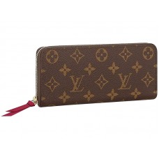 Louis Vuitton Monogram Canvas Clemence Geldbörse Fuchsia m60742