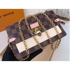 Louis Vuitton Damier Canvas Ebene Vavin Kettenbrieftasche Creme n60237