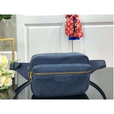 Louis Vuitton Monogram Denim Outdoor-Bauchtasche Marineblau m44741