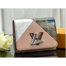 Louis Vuitton Epi Leder Twist Kompakt-Geldbörse Weiß Rosa m67799