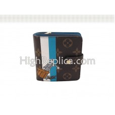 Louis Vuitton Monogram Groom Kompakt-Geldbörse mit Reißverschluss, Blau