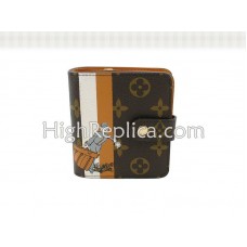 Louis Vuitton Monogram Groom Kompakt-Geldbörse mit Reißverschluss, Orange