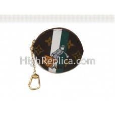 Louis Vuitton Monogram Groom Runde Geldbörse Grün