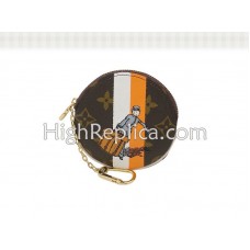 Louis Vuitton Monogram Groom Runde Geldbörse Orange